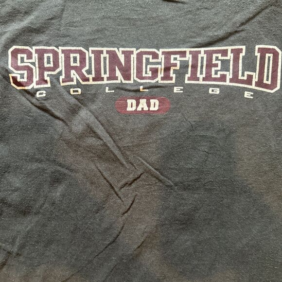 Vintage Champion Springfield College DAD Black Graphic Logo Tee Shirt Mens XL - Picture 6 of 9